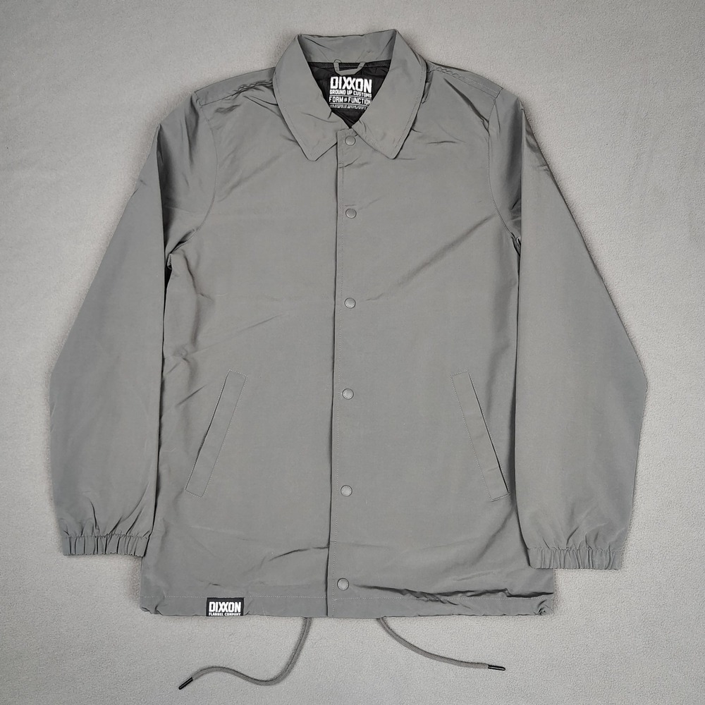 Dixxon Flannel Co Waterproof Jacket Men Medium Gray Softshell Snap Up Lightweigh